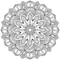 Mandala with hearts, circles and ornate patterns, meditative coloring page for Valentines day vector