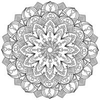 Mandala with hearts, circles and ornate patterns, meditative coloring page for Valentines day vector