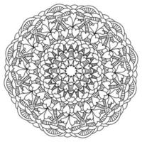 Mandala with hearts and ornate patterns, meditative coloring page for Valentines day vector