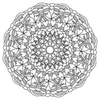 Mandala with hearts and ornate patterns, meditative coloring page for Valentines day vector