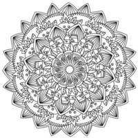 Halloween mandala, ornate coloring page with pumpkins, poisons and autumn leaves vector