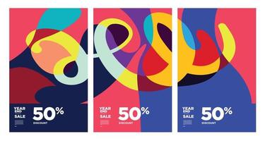 Vector colorful abstract year end sale background 2023