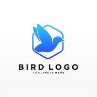 plantilla de vector de diseño de logotipo de pájaro abstracto. icono de símbolo de concepto de tecnología empresarial de logotipo de paloma creativa.