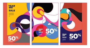 Vector colorful abstract year end sale background 2023