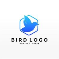 plantilla de vector de diseño de logotipo de pájaro abstracto. icono de símbolo de concepto de tecnología empresarial de logotipo de paloma creativa.