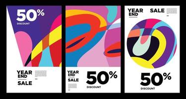 Vector colorful abstract year end sale background 2023