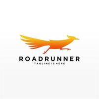 Roadrunner bird abstract minimal simple geometric logo design icon template silhouette isolated with white background vector