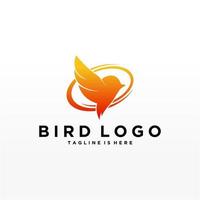 plantilla de vector de diseño de logotipo de pájaro abstracto. icono de símbolo de concepto de tecnología empresarial de logotipo de paloma creativa.