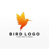 plantilla de vector de diseño de logotipo de pájaro abstracto. icono de símbolo de concepto de tecnología empresarial de logotipo de paloma creativa.