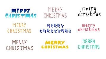 Merry Christmas lettering in different styles - vector set of greeting texts