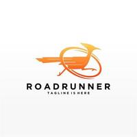 Roadrunner bird abstract minimal simple geometric logo design icon template silhouette isolated with white background vector