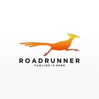 Roadrunner bird abstract minimal simple geometric logo design icon template silhouette isolated with white background vector