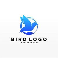 plantilla de vector de diseño de logotipo de pájaro abstracto. icono de símbolo de concepto de tecnología empresarial de logotipo de paloma creativa.