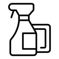 vector de contorno de icono de spray más limpio. servicio a domicilio