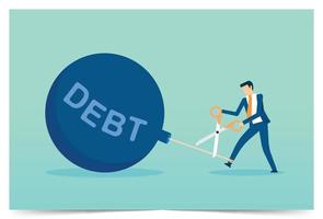 Cut rope that was bound to be free of debt vector