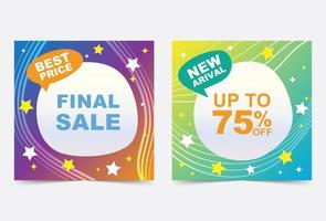 Sale tag and banner colorful star vector