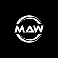 diseño del logotipo de la letra maw en la ilustración. logotipo vectorial, diseños de caligrafía para logotipo, afiche, invitación, etc. vector