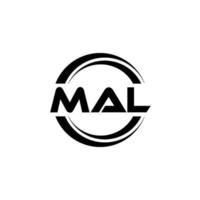 MAL letter logo design in illustration. Vector logo, calligraphy designs for logo, Poster, Invitation, etc.