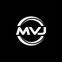 MVJ letter logo design in illustration. Vector logo, calligraphy designs for logo, Poster, Invitation, etc.