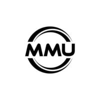 MMU letter logo design in illustration. Vector logo, calligraphy designs for logo, Poster, Invitation, etc.