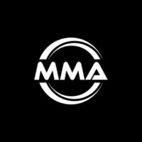 MMA letter logo design in illustration. Vector logo, calligraphy designs for logo, Poster, Invitation, etc.