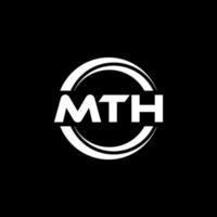 diseño de logotipo de letra mth en ilustración. logotipo vectorial, diseños de caligrafía para logotipo, afiche, invitación, etc. vector