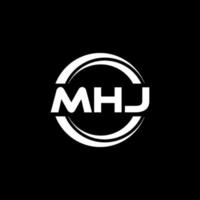 MHJ letter logo design in illustration. Vector logo, calligraphy designs for logo, Poster, Invitation, etc.