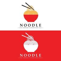 logotipo de fideos, vector de comida asiática, diseño adecuado para tiendas y restaurantes de fideos ramen