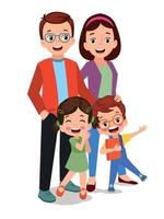 mother father and children happy family vector