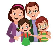 mother father and children happy family vector