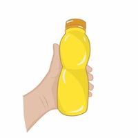 Hand holding bottle plastic