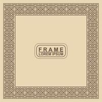 Vintage ornamental vector frame. Vector illustration template for design