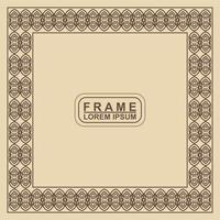 Vintage ornamental vector frame. Vector illustration template for design