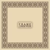 Vintage ornamental vector frame. Vector illustration template for design