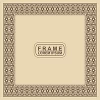 Vintage ornamental vector frame. Vector illustration template for design