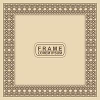 Vintage ornamental vector frame. Vector illustration template for design