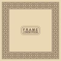 Vintage ornamental vector frame. Vector illustration template for design