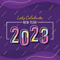 memphis style new year party invitation design illustration vector