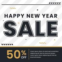 monochrome new year sale design illustration vector