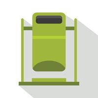 Swinging trashcan icon, flat style vector