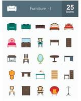 vector icons of various types of furniture, tools or objects at home, there are lots of vector icons in it