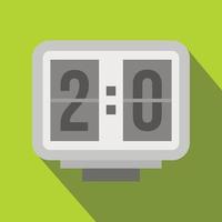 Electronic soccer scoreboard icon, flat style vector