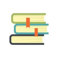 University book stack icon flat isolated vector