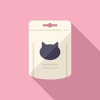 Small cat pack icon flat vector. Animal snack vector