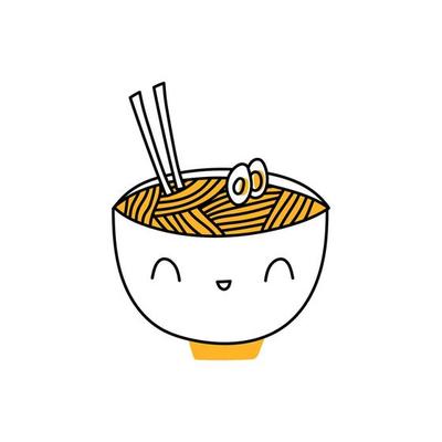 Cartoon Cute Ramen Bowl. Funny noodle bowl face isolated. Kawaii vector  illustration 15017036 Vector Art at Vecteezy