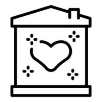Love house icon outline vector. Social team vector