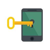 Fraud locked phone icon flat isolated vector