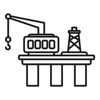 Ship rig icon outline vector. Gas platform vector