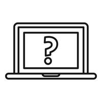 Laptop request icon outline vector. Document form vector