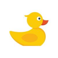 Rubber duck toy icon flat isolated vector